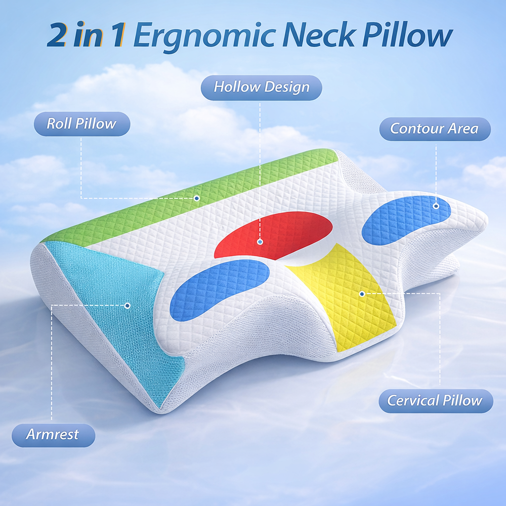 NeckRelief™ Ergonomic Memory Foam Cervical Pillow