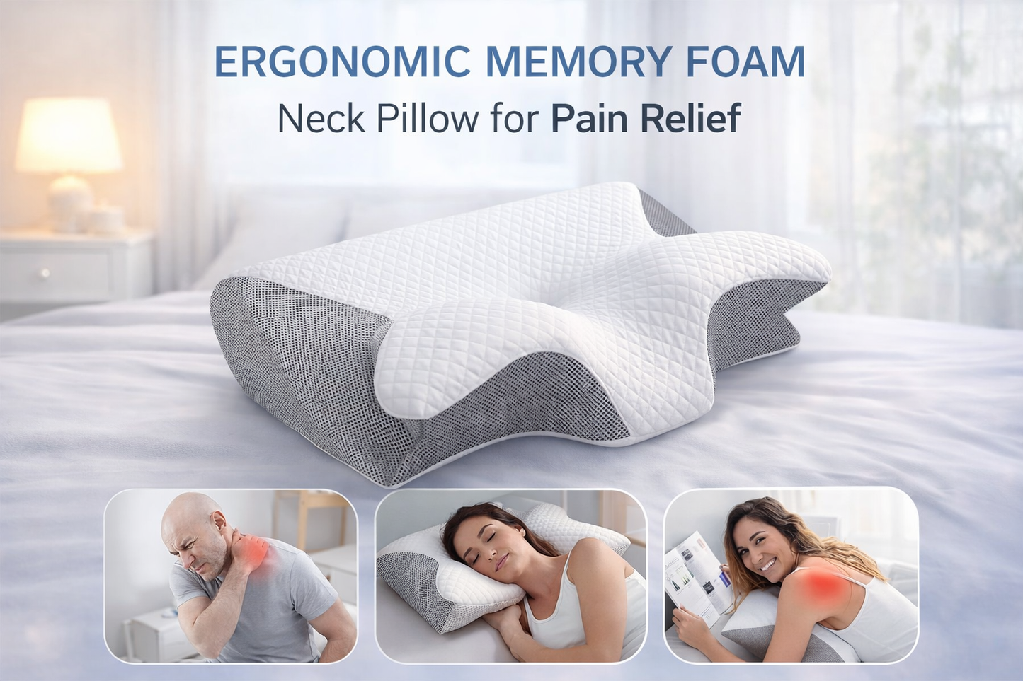 NeckRelief™ Ergonomic Memory Foam Cervical Pillow