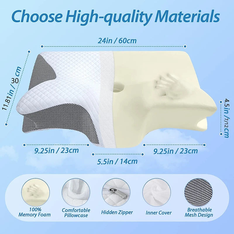 NeckRelief™ Ergonomic Memory Foam Cervical Pillow