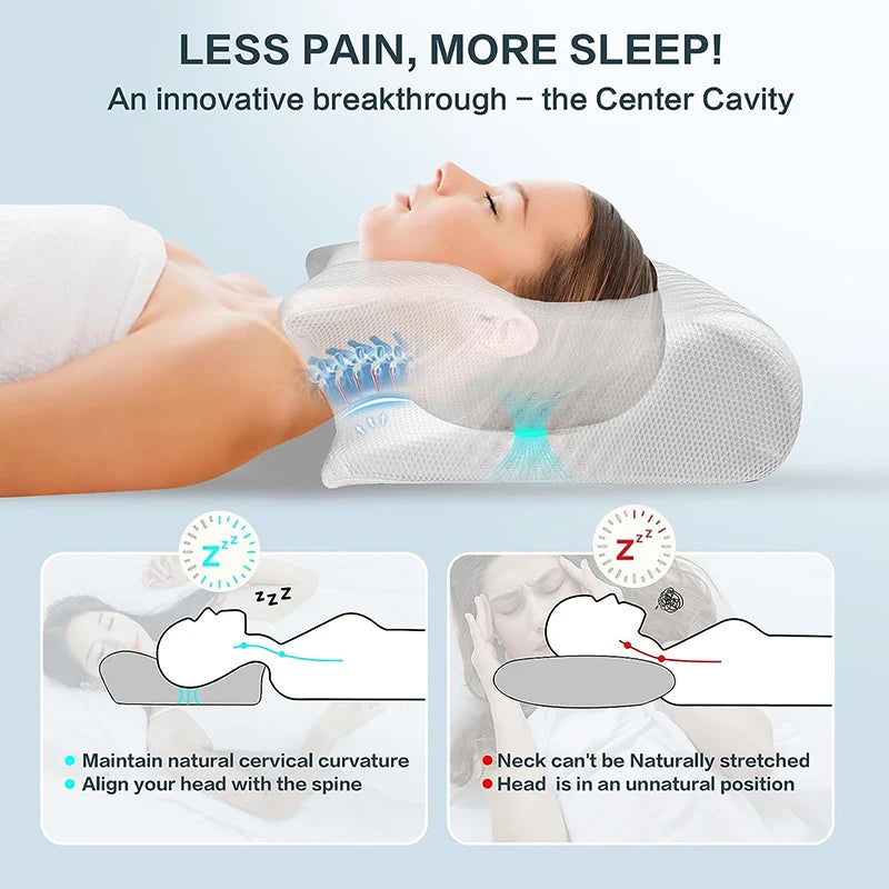NeckRelief™ Ergonomic Memory Foam Cervical Pillow